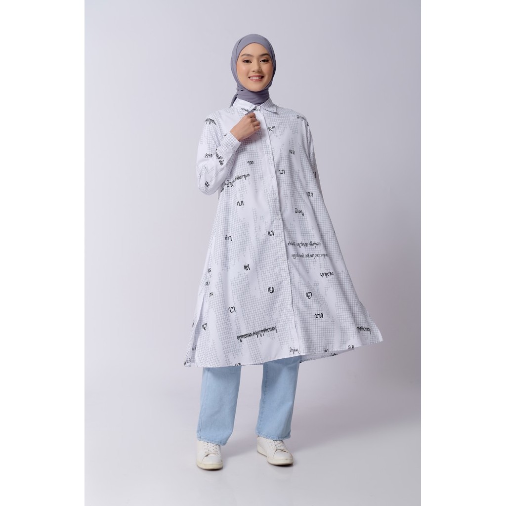 ZM Zaskia Mecca - Heyza Midi Dress - Aksara Nusantara - Aksara Jawa - ASH, XL