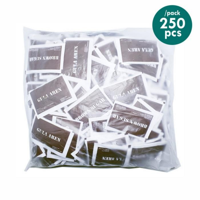 

Gula Merah Sachet 6 Gram / Brown Sugar / Gula Saset Hotel / Gula Aren / Gula Sachet Stick Isi 250 Pcs - Sachet Kotak