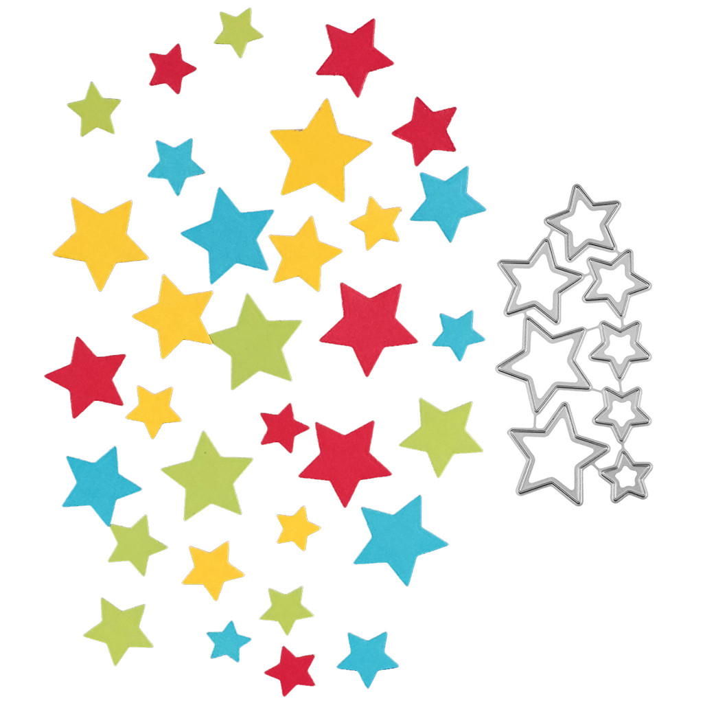 Stars Metal Cutting Dies Stencil Scrapbooking DIY Album Stamp Paper for Handmade Greeting Cards Embo