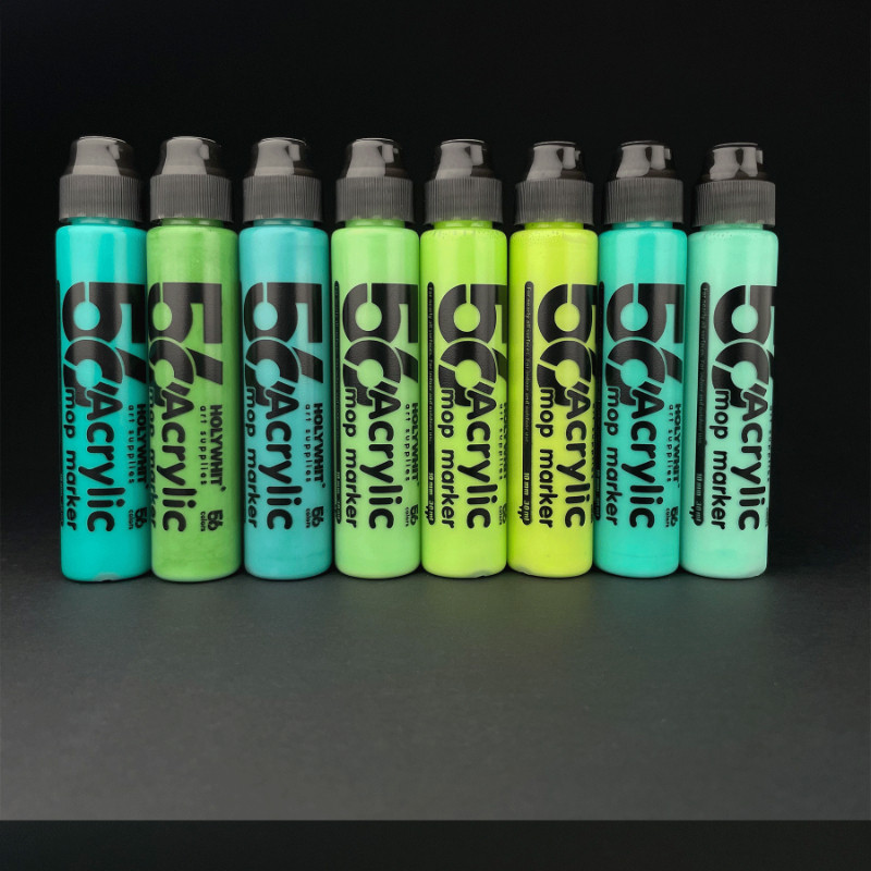 

12mm Round Head Fleece Acrylic Graffiti Flowing Pen 30ml Waterborne Soft Head Inkable Art Painting Office Signature Highlighter