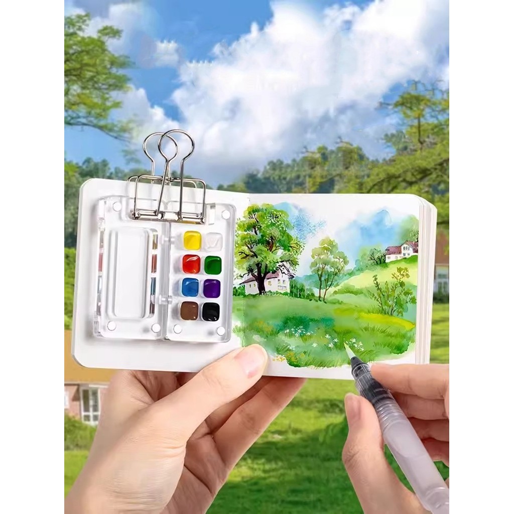 

Mini Watercolor Paint Box Empty 8/15 Grid Travel Plastic Paint Palette Tray Art Painting Supplies