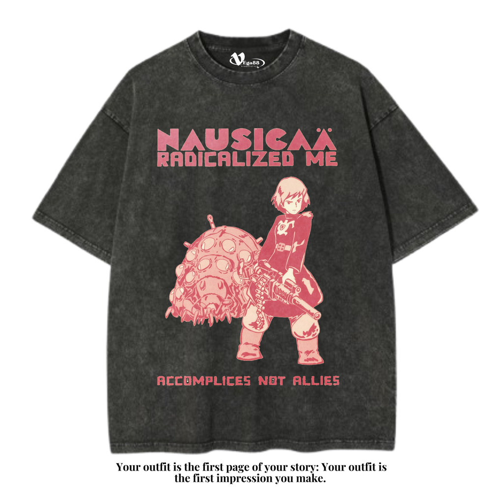 VEGA88 *nausicaa of the valley of the wind* Kaos oversize | t-shirt oversized | kaos washed | washin