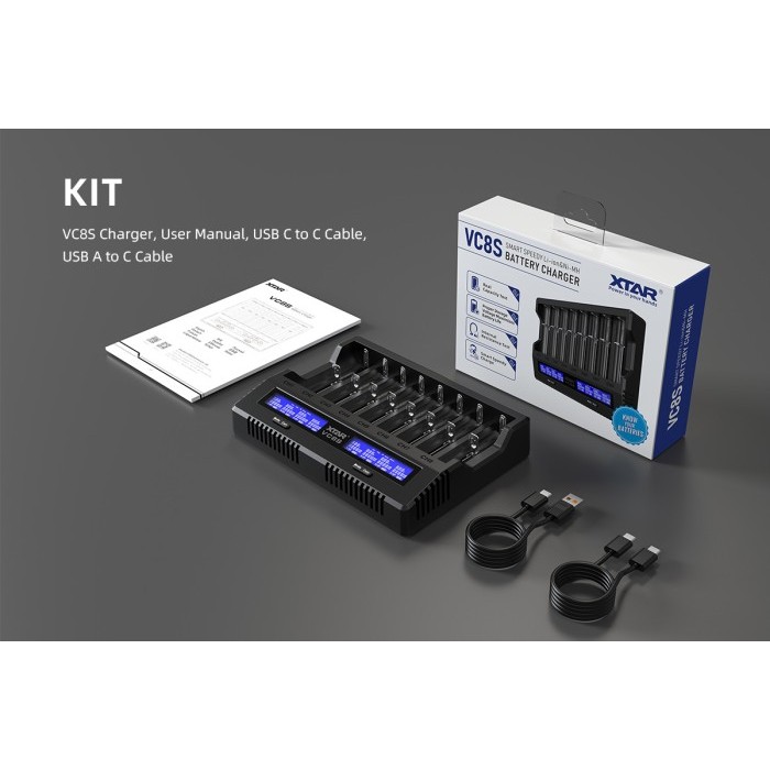 [B E S T] XTAR VC8S Charger Fast Charging Smart Speedy Charge, NEW VERSION - VC8S