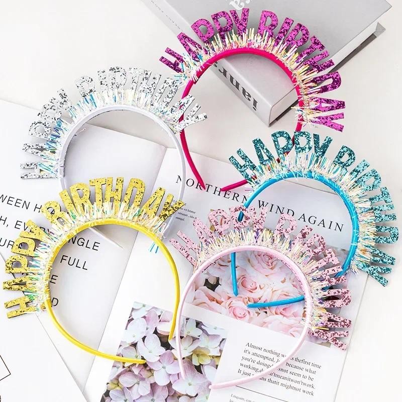 

Happy Birthday Headband Girl's Birthday Decoration Hat Crown Party Decoration for Girl Children's Birthday Supplies