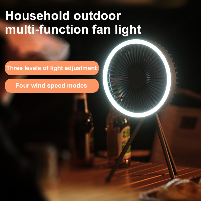 Multifunctional Fan Light Home Portable Ceiling Fan Lamp 10000mAh Emergency Power Supply Outdoor Cam