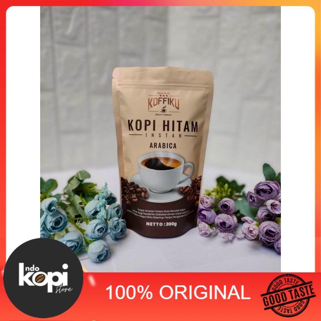 

Koffiku Kopi Hitam Arabika 100% Tanpa Ampas/ Spray Dried Black Coffee Arabica Kemasan 200gr