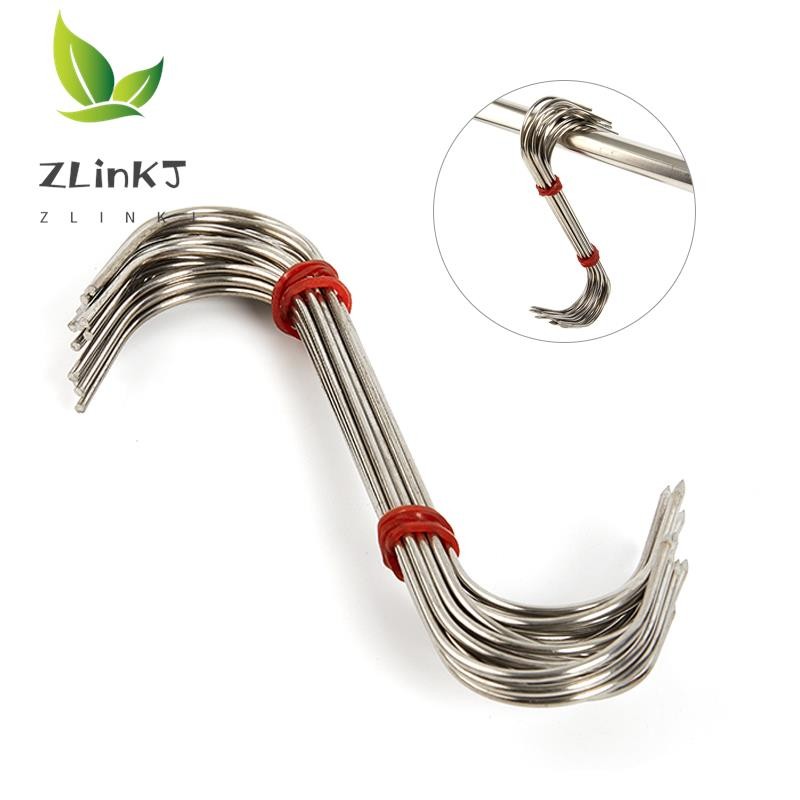 20Pcs Stainless Steel Hook Bacon Sausage Bold and Long Hook Meat Hook S Hook