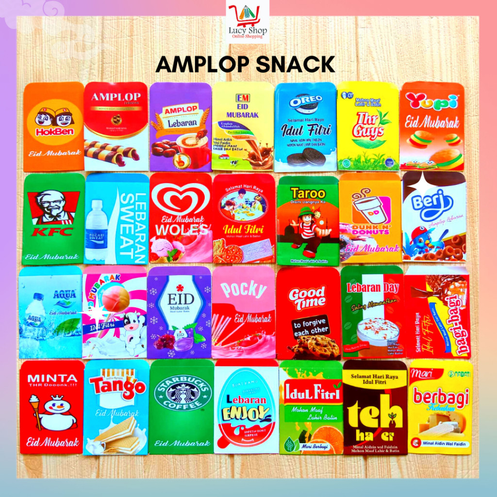 

DISKON Amplop Lebaran Idul Fitri Motif Snack 1 Pak Isi 10 Lembar