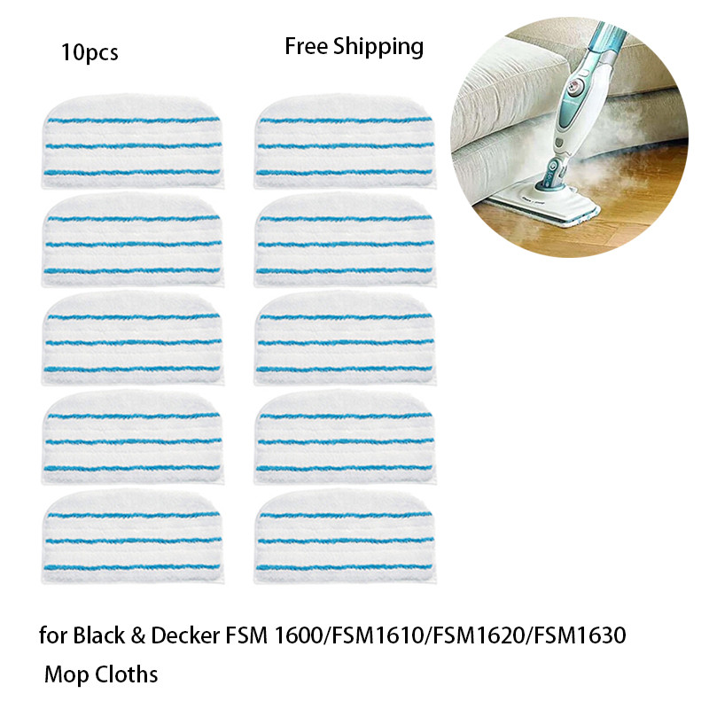 10pcs For Black & Decker Quality Microfiber Steam Cleaner Mop Pad Cloths