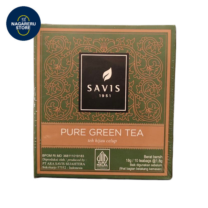 

Savis 1951 pure green tea (teh hijau celup) 18gr