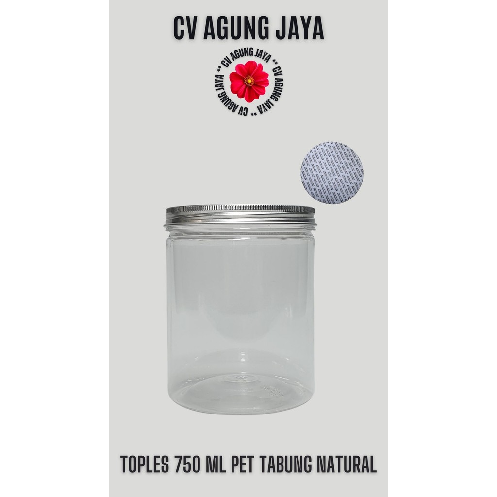 Toples 750 Ml Plastik Tabung  Tutup Alumunium  / Toples / Toples Plastik / Toples Tutup Alumunium / 