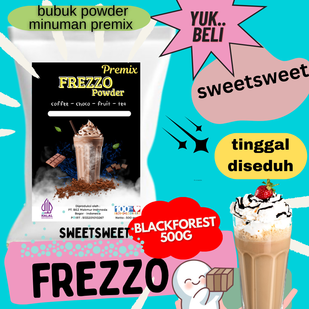 

Sweetsweet Frezzo Boba Powder Drink Blackforest | Bubuk Minuman 500 g {Bisa COD dan Grosir}