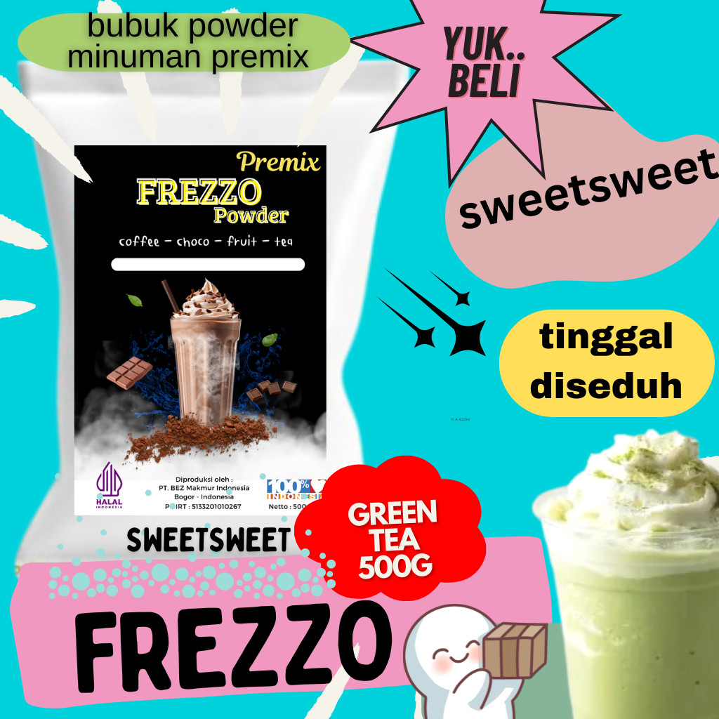 

Sweetsweet Frezzo Boba Powder Drink Green Tea | Bubuk Minuman Teh Hijau 500 g {Bisa COD dan Grosir}