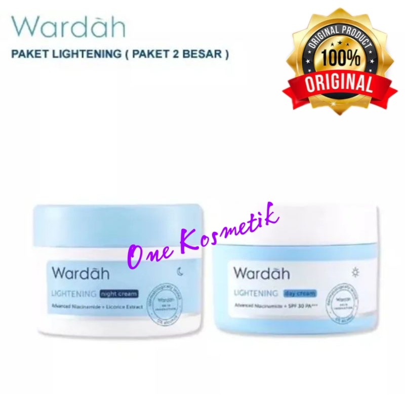 Wardah Paket Lightening Day 30gr & NIght Cream 30gr/Cream siang Malam Glowing