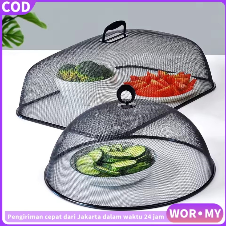 【WOR·MY】Tudung Saji Stainless Steel Estetik Hitam Putih Food Cover Minimalis Estetik/Tudung Saji Sta