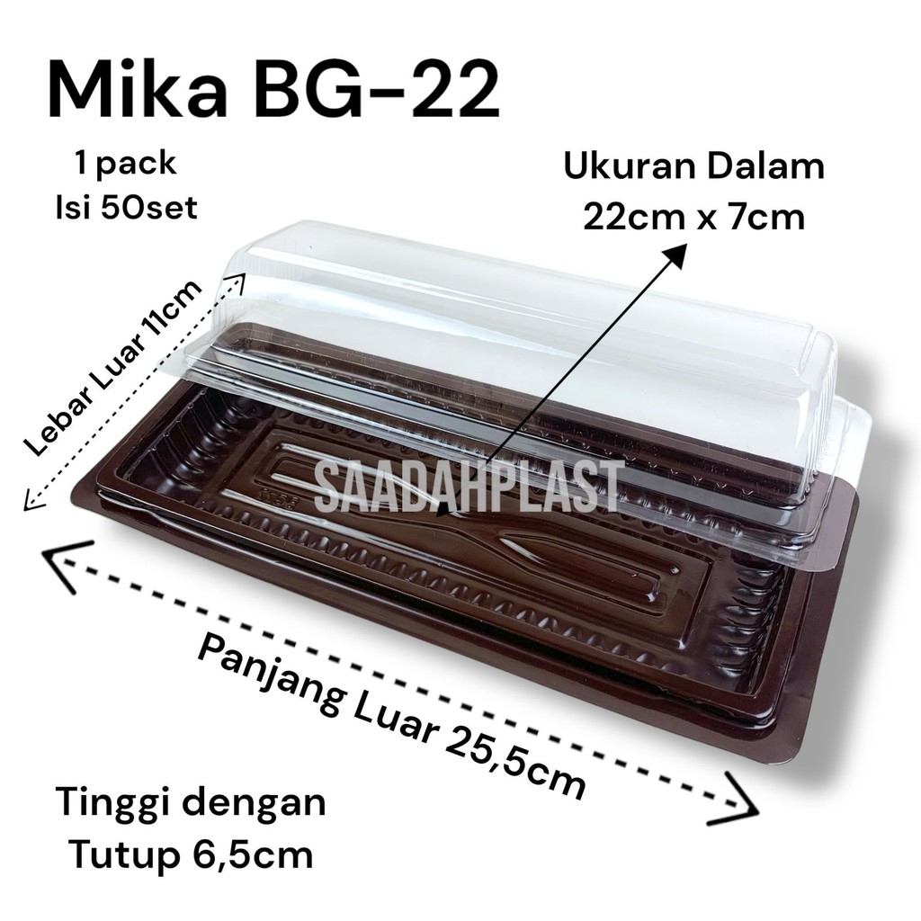 (ISI 50) Mika Bolu Gulung 22cm / Tray Box Kue Brownies BG 22