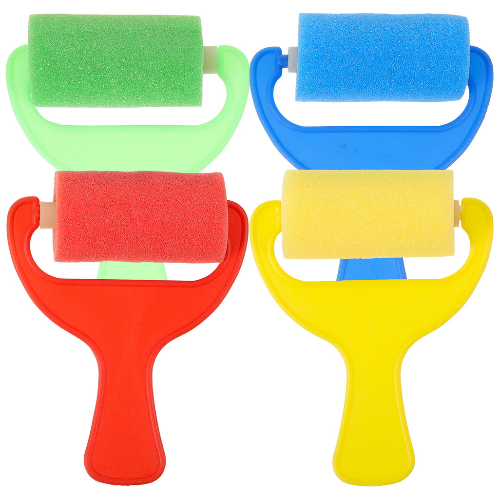 

4 Pcs Sponge Paint Roller Brush Kids Brushes Suite Graffiti Rollers for Painting Child