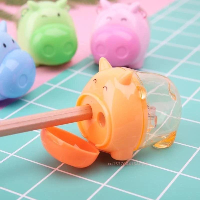 

Mini Cute Cartoon Pig Pencil Sharpener School Student Stationery Kids Gift Hot High Quality Steel Blade, Sharp And Efficient