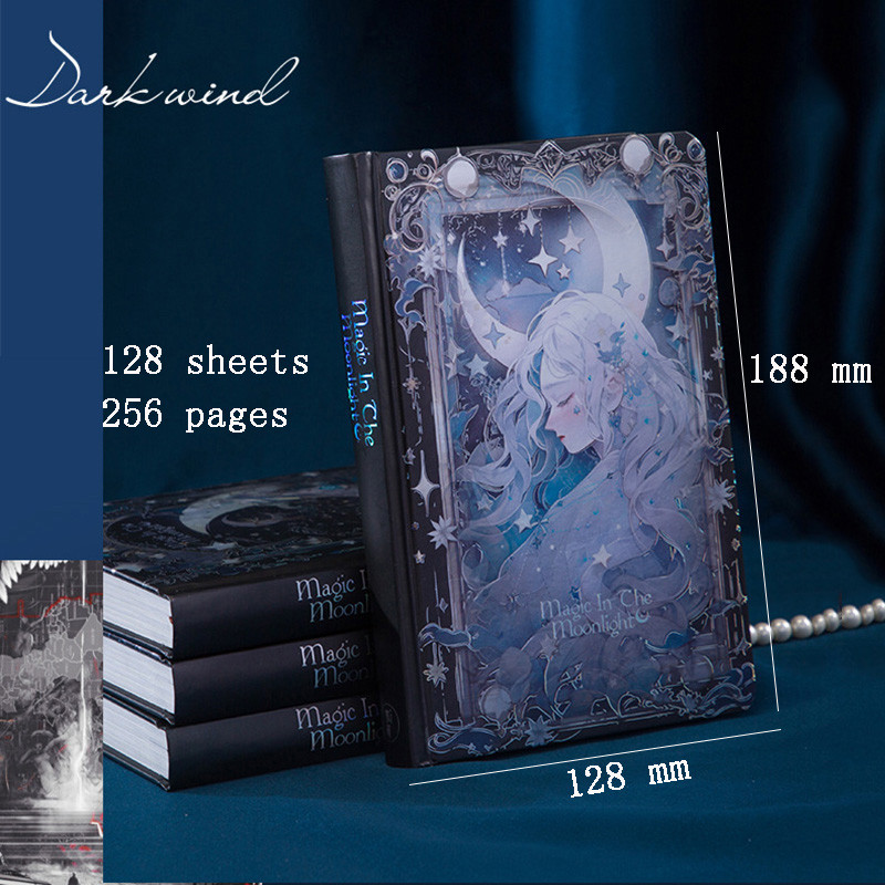 

（Magic In The Moonlight ）Hardcover Notebook Full Color Page Pretty Illustration Cute Exquisite Girl Diary Student Notepad