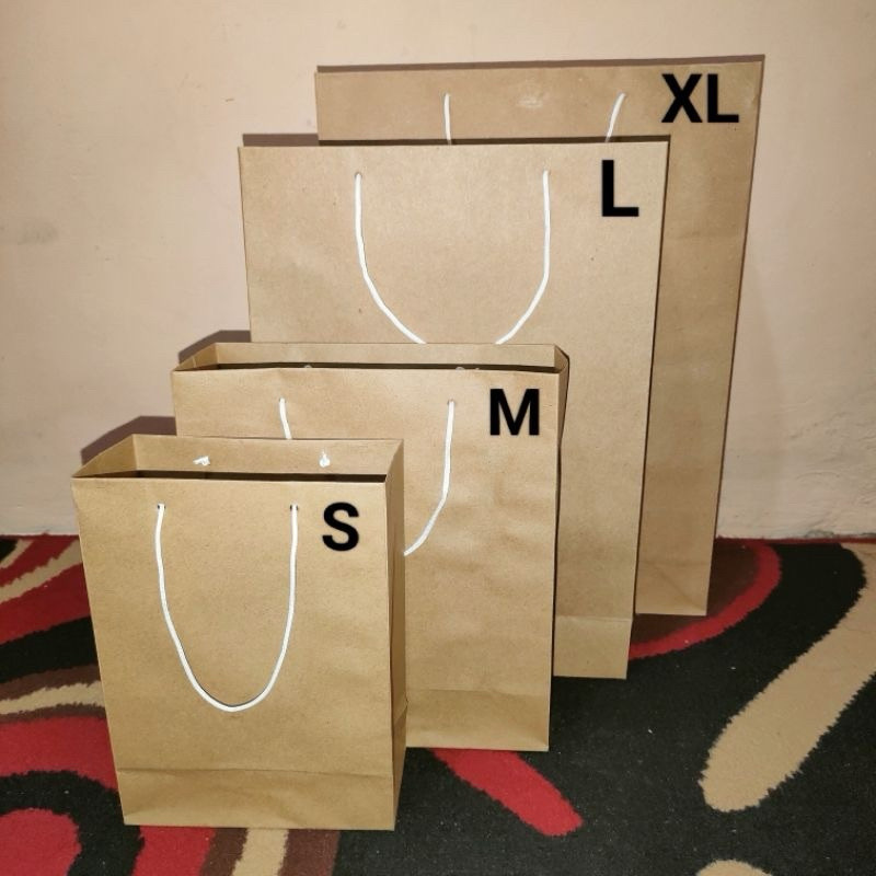 

(CCK STORE) Paperbag coklat polos / Paperbag Kraft Polos Uk. S, M, L, XL