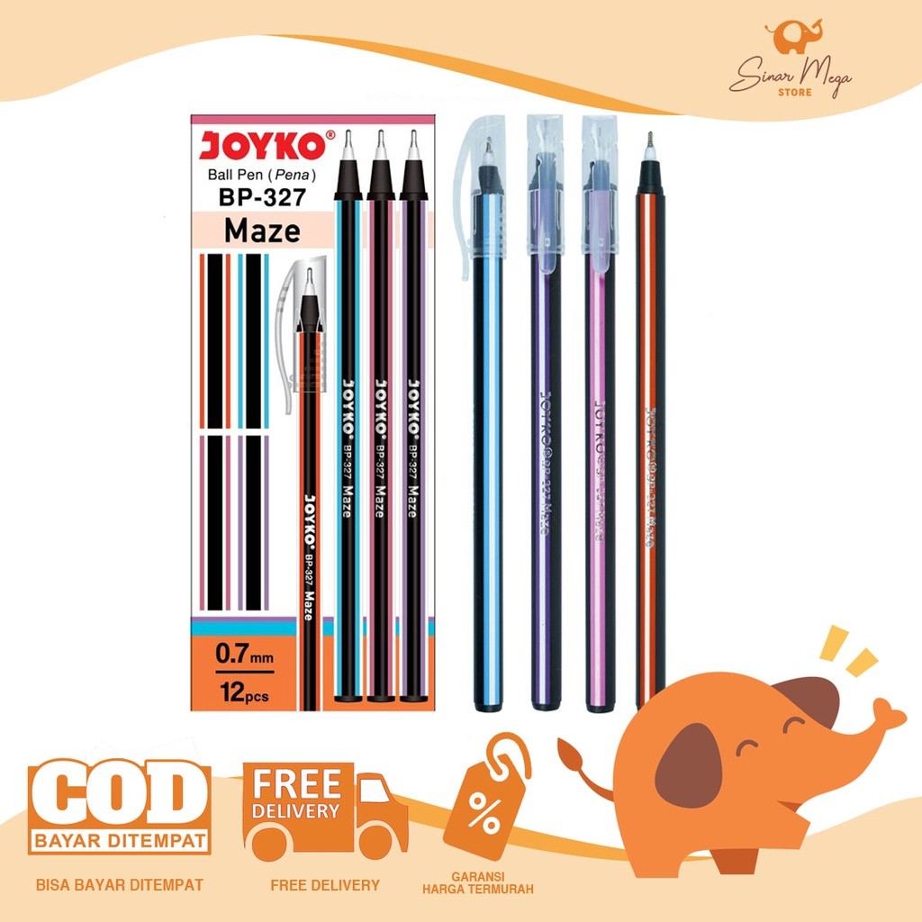 

DIJUAL LUSINAN Joyko Pulpen BP-327 Maze 0.7mm / Pulpen Pena Murah Berkualitas