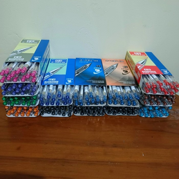 

[PROMOSI] ( Lusin ) Pulpen Hitec Pilot 0.25/0.3/0.4/0.5 Original - Hitam, 0.5mm