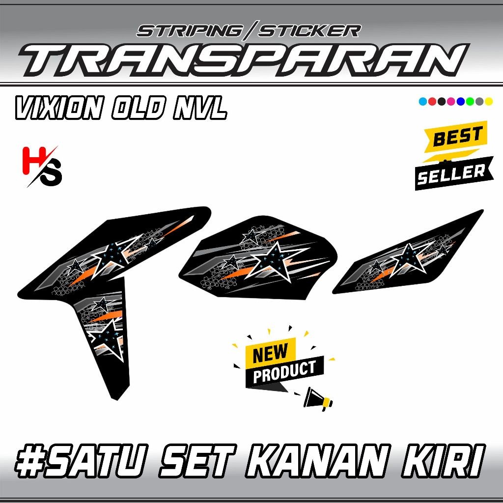 STIKER STICKER STRIPING TRANSPARAN YAMAHA VIXION OLD NVL MOTIF VARIASI TERBARU ART VARIASI SIMPLE A1