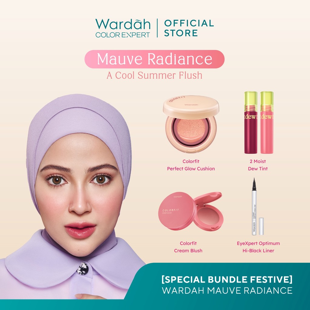 WARDAH Makeup Looks: Frosted Rose, Peachy Bloom, Mauve Radiance, Mocca Mousse – Colorfit Cushion, Li