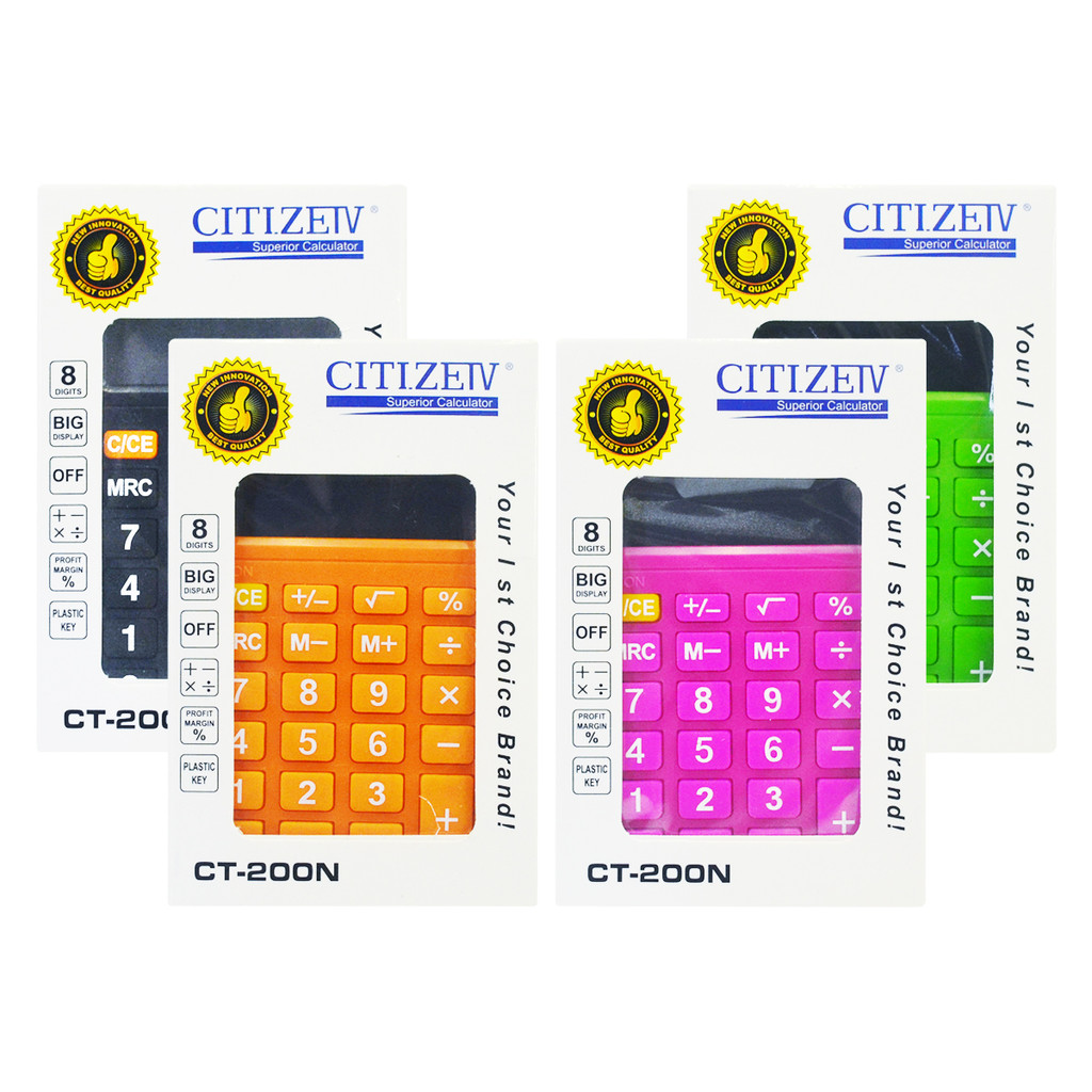 

Kalkulator Citizeiv CT-200N Superior calculator Citizeiv CT 200 N Waena-Warni Mirip Kenko