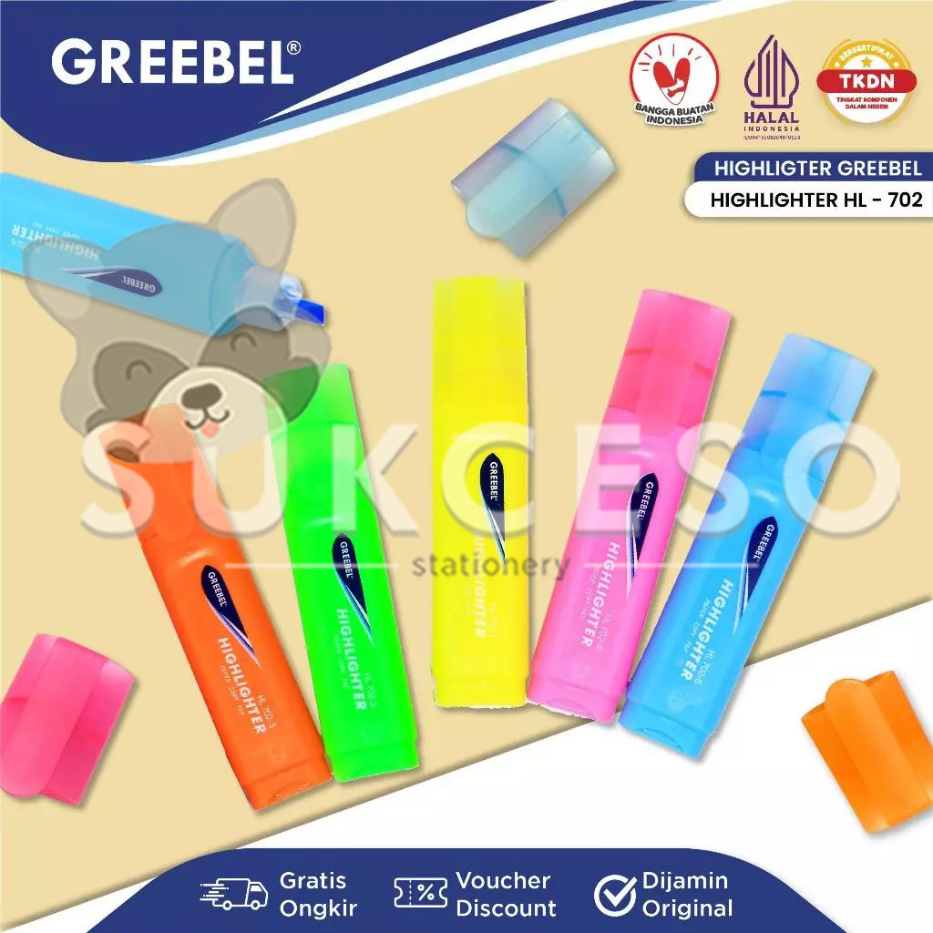 

GREEBEL Highlighter Colors HL-702 Spidol Penanda Warna Murah