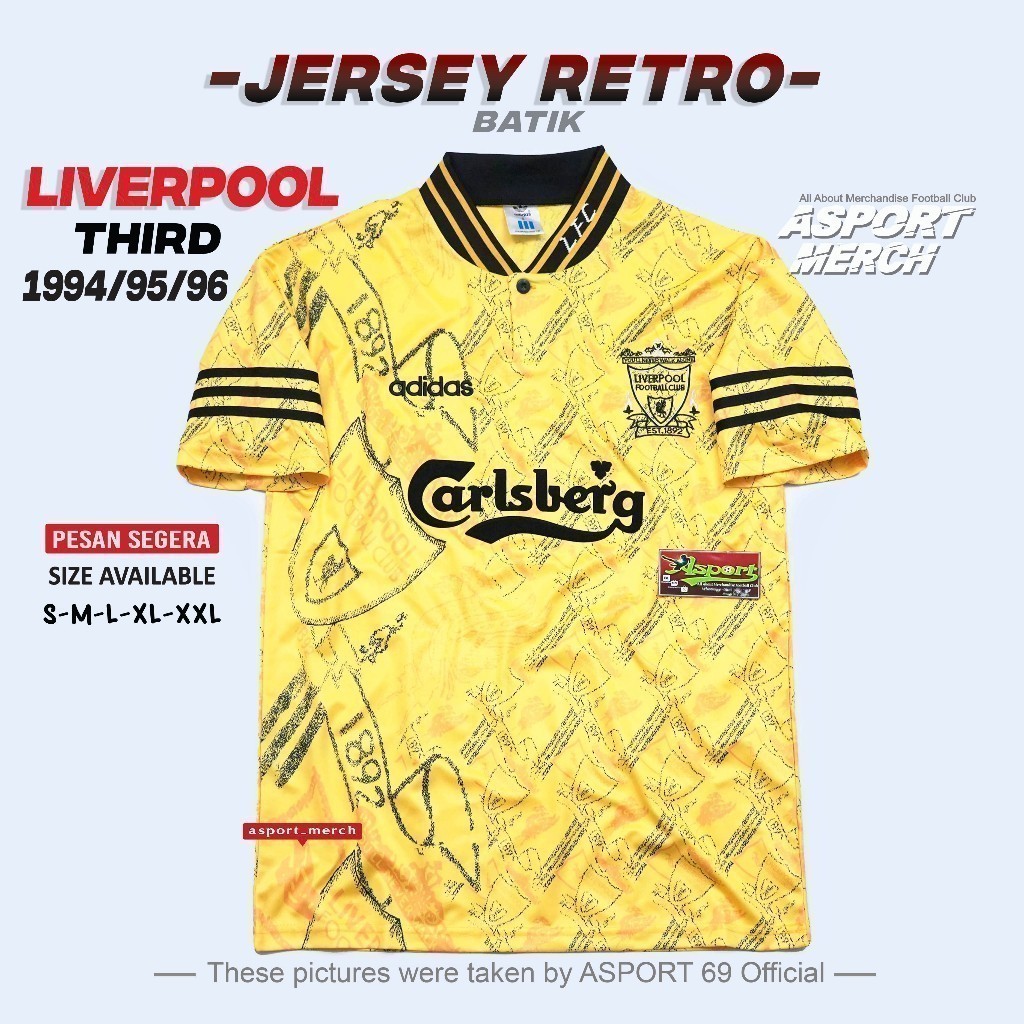 JERSEY LIVERPOOL RETRO THIRD 1994 1995 1996 BATIK JERSEY LFC 94 95 96 THIRD RETRO