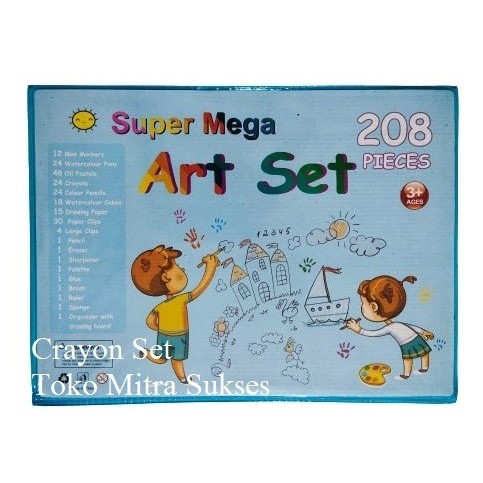 

[New Collection] Crayon Set 208 Pcs - Biru