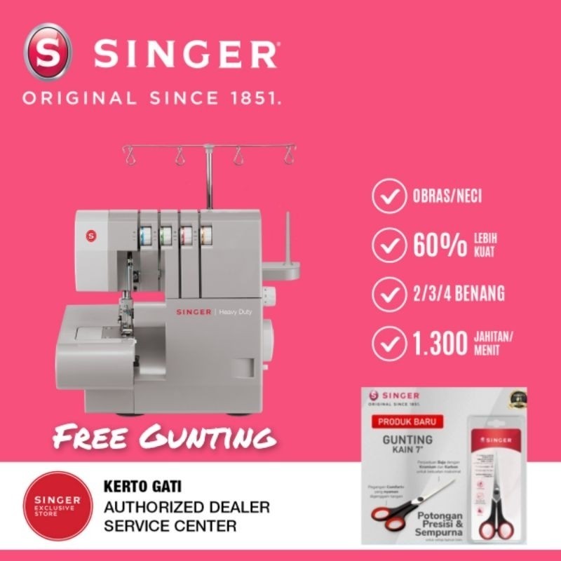 Mesin Obras Neci SINGER 14HD854 - Free Gunting 7" - PROMO UNIT TERBATAS