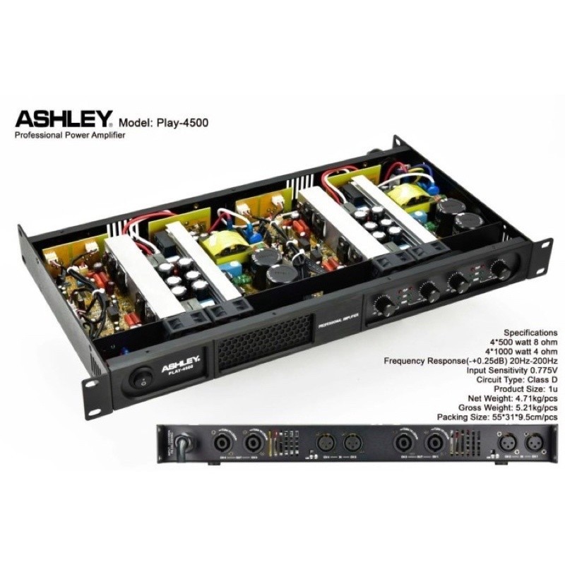 BIG SALE Power Ashley Amplifier 4 Channel Class D Play 4500 Play4500 Play-4500 500 Watt 4 Channel Original