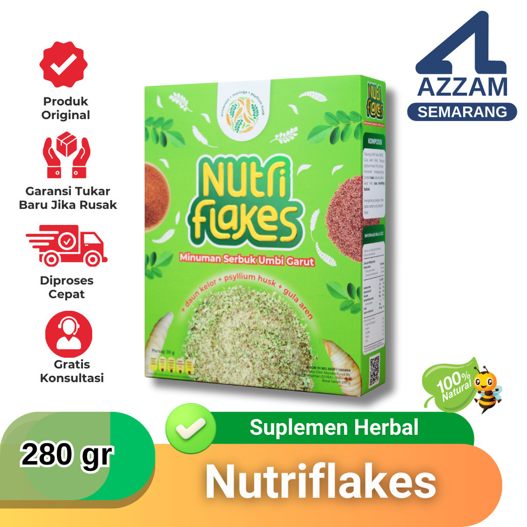

Nutriflakes Sereal Umbi Garut Solusi Asam Lambung 1 Box