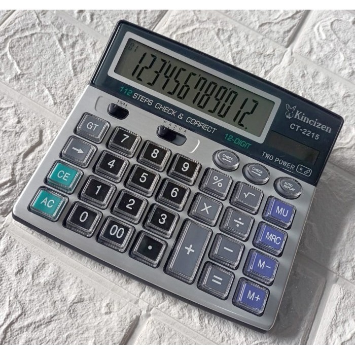 

KALKULATOR CT 2215 - 12 DIGIT - CHECK CORRECT-BIG DISPLAY-TOMBOL MIKA