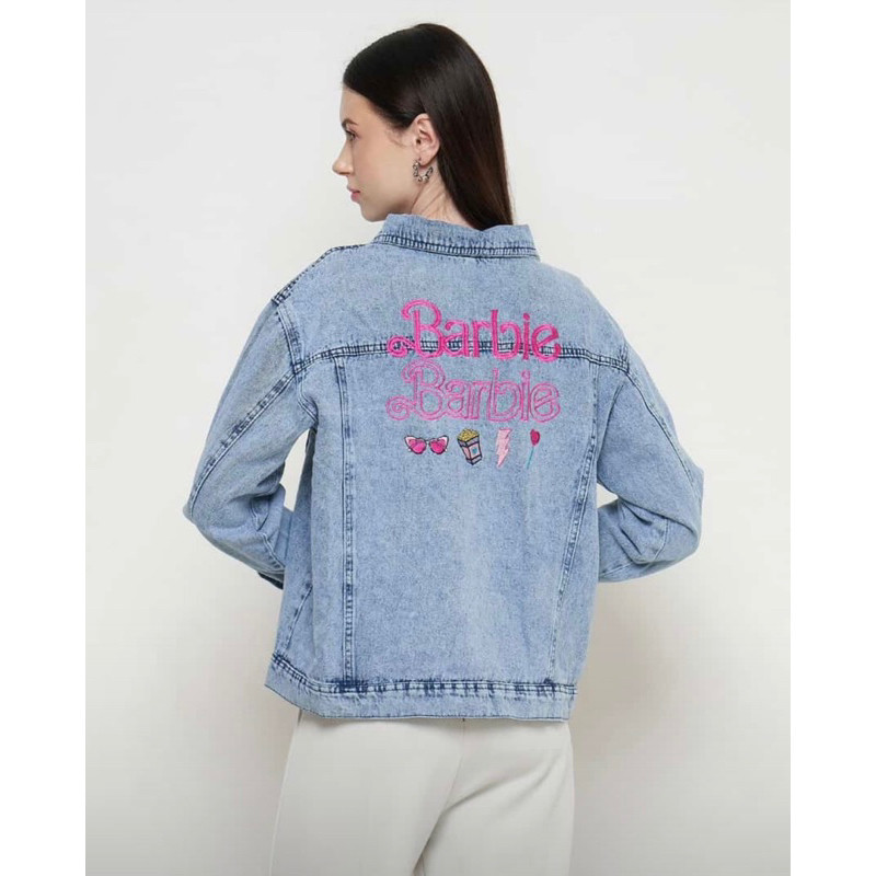 Jaket Jeans Wanita Kekinian Ootd Casual Fashion Atasan barbie Lucu Murah Premium