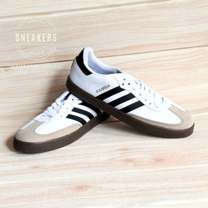 100% PREMIUM ADIDAS SAMBA OG BLACK WHITE GUM SEPATU ADIDAS SAMBA OG