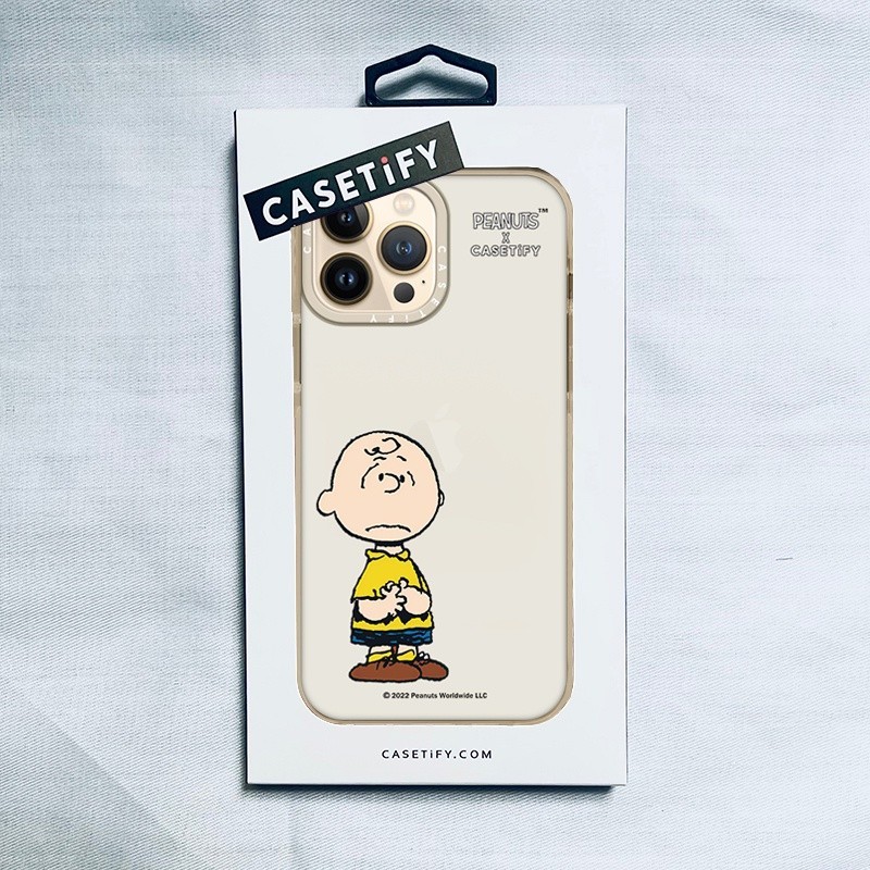 CASETiFY X PEANUTS Single Charlie Beige Case IPhone 13 12 11 Pro Max Mini XS MAX XR X SE 6 6S 7 8 Plus Soft Case