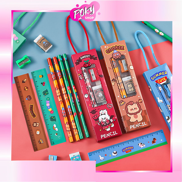 

POKY - S5689 Stationery Set 5 in 1 / Set Alat Tulis Sekolah 5 in 1 Karakter Lucu / 5 Pcs Set Alat Tulis Pensil Motif Kartun Lucu