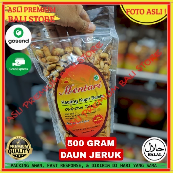 

OLEH OLEH MAKANAN CEMILAN CAMILAN SNACK KULINER KHAS ASLI ORI ORIGINAL BALI KACANG KAPRI DAUN JERUK 500 GRAM GR