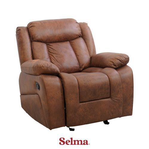 Selma Norton Sofa Recliner Rocking Fabric 1 Seater - Cokelat