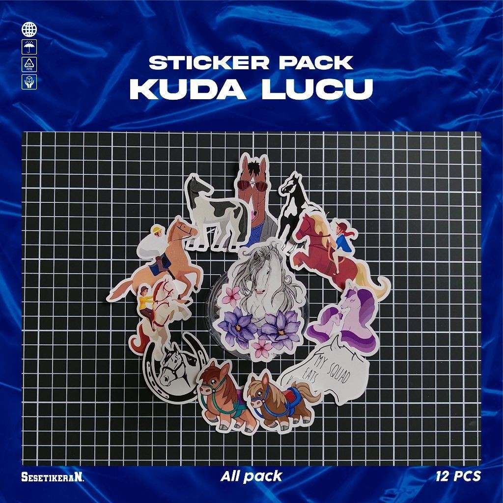 

COD✨ Sesetikeran Stiker Pack kuda Lucu Untuk Koper Laptop Skateboard
