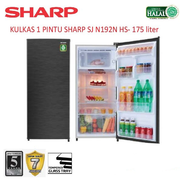 KULKAS 1 PINTU SHARP SJ-N192N-HS - 175L GARANSI RESMI