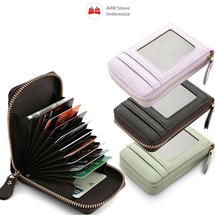 Dompet Kartu Wanita Resleting Dompet Kartu Mini Wanita 12 Slot Kartu Card Holder Mini Wallet