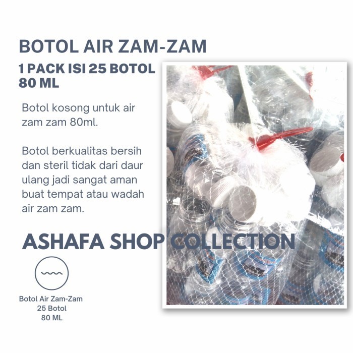 BOTOL KECIL KOSONG BENING UNTUK AIR ZAM ZAM ISI 25 BOTOL 80 ML MURAH