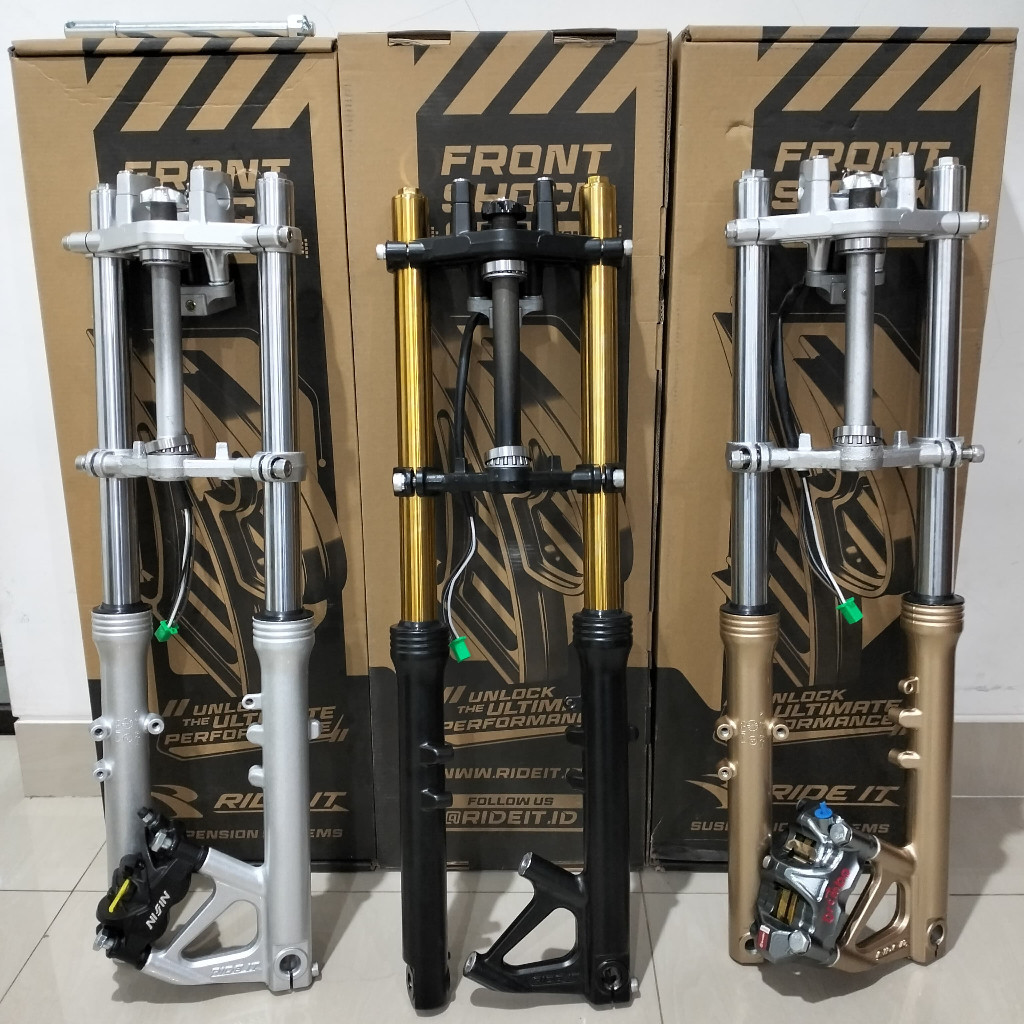 Shock Depan Ninja R PNP Honda GL Megapro Tiger Set Raiser dan Tempat Kunci Premium Ride It Murah Imp