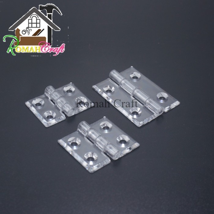 Engsel Akrilik Lubang Transparan Engsel Berlubang Acrylic 25 sd 65 mm