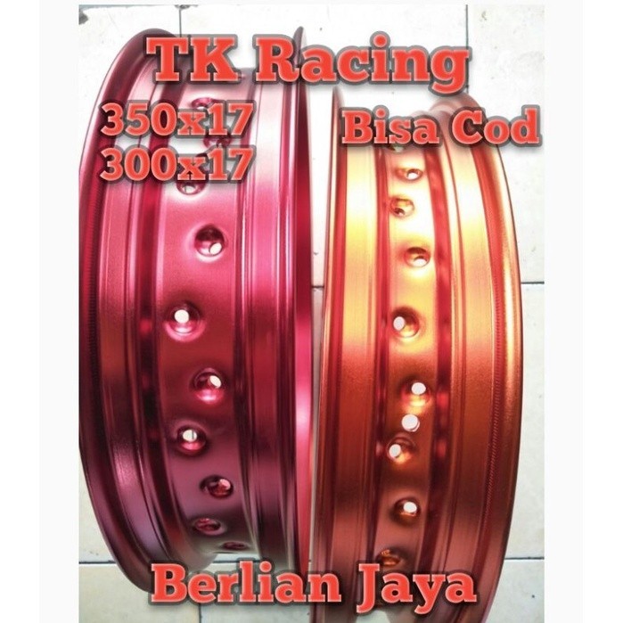 velg jari jari super moto ring 17 uk 350 dan 300(sepasang)36 hole TK Racing warna hitam,merah,oren