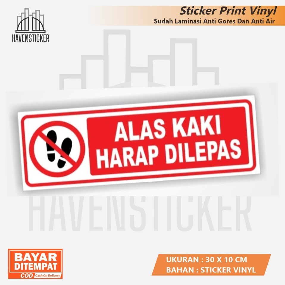 

Stiker label alas kaki harap dilepas / stiker pembatas Vinyl Print laminasi glossy